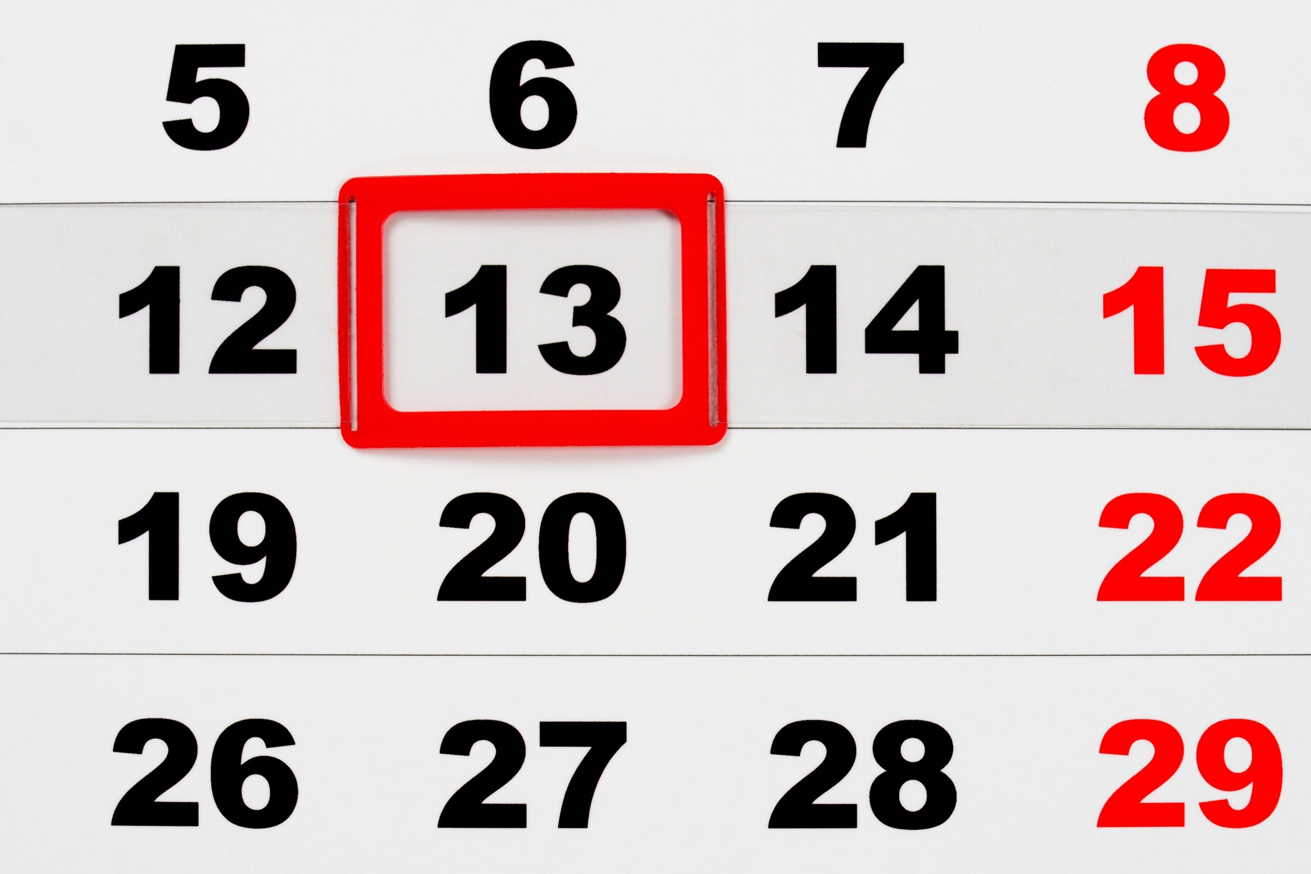 _calendar friday the 13th