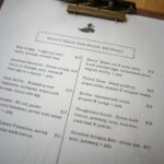 Chef calculating menu pricing for a new dish in a professional kitchen